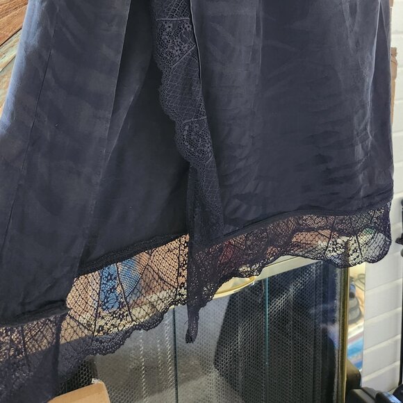Zadig & Voltaire black lace slit silk maxi skirt Sz 34  US Sz 4 pockets - Picture 5 of 15